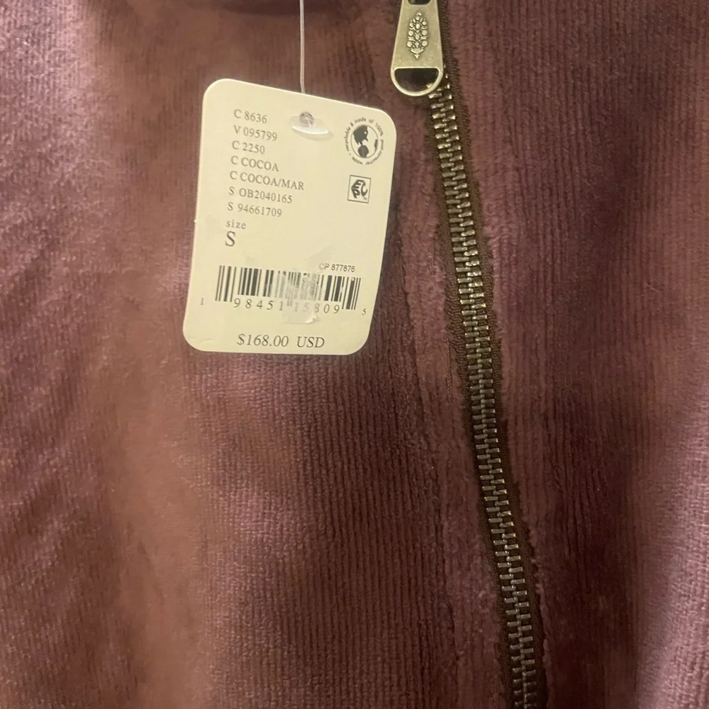Free People Let's Volley Velour Set Small Color: Cocoa NWT